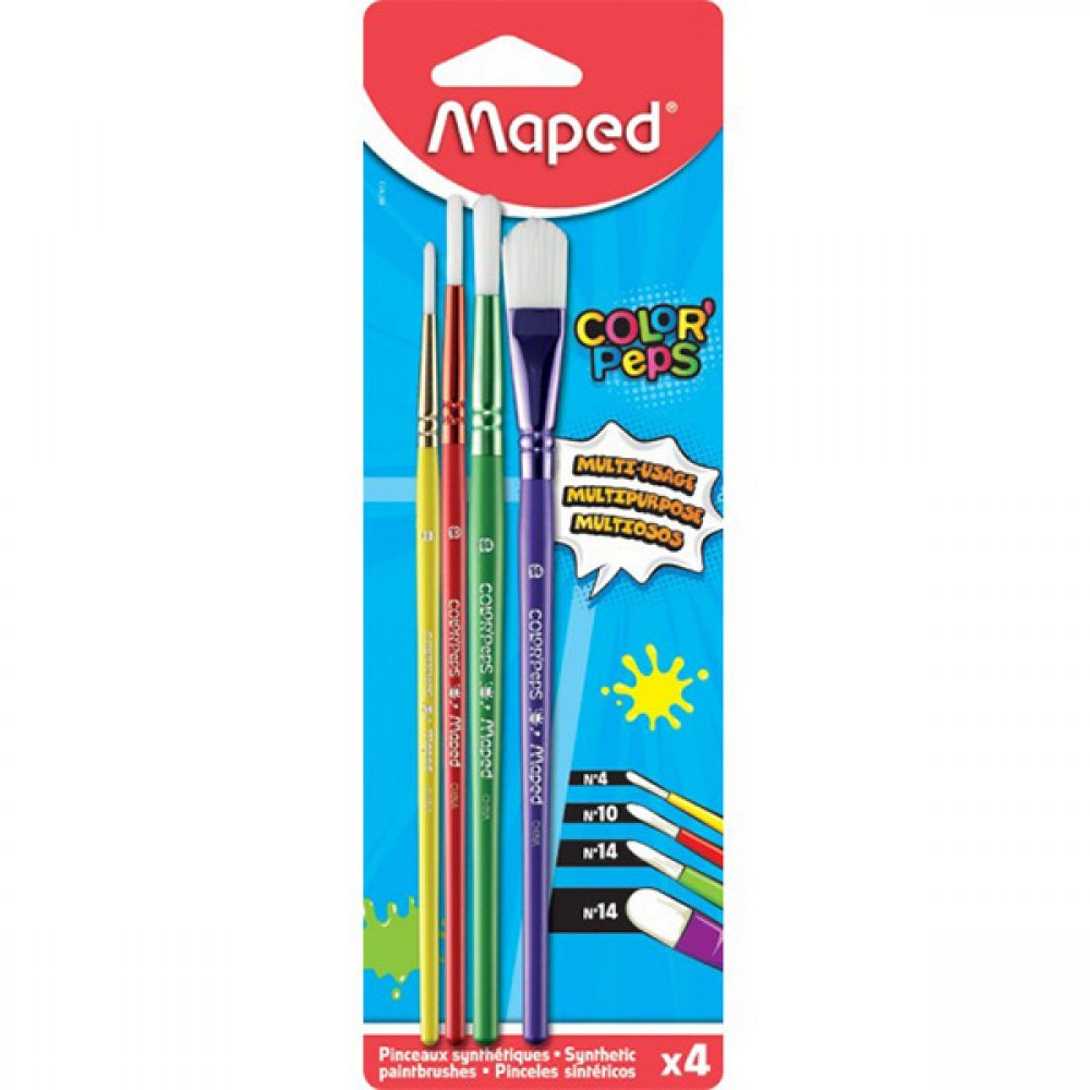 Maped- Σετ Πινέλα Στρογγυλά No4 + 10 + 14 Πλακέ Νο14 867810