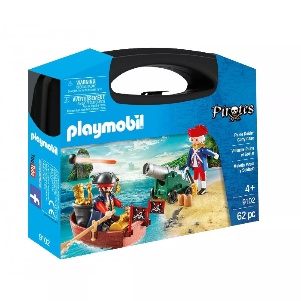 Playmobil Pirates – Βαλιτσάκι, Λιμενοφύλακας Με Κανόνι Και Πειρατής Σε Βάρκα 9102