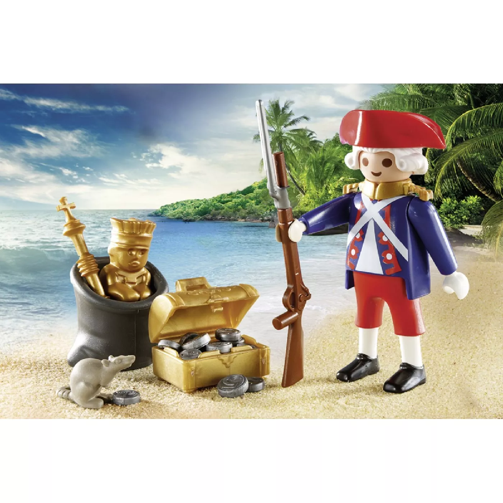 Playmobil Pirates – Βαλιτσάκι, Λιμενοφύλακας Με Κανόνι Και Πειρατής Σε Βάρκα 9102