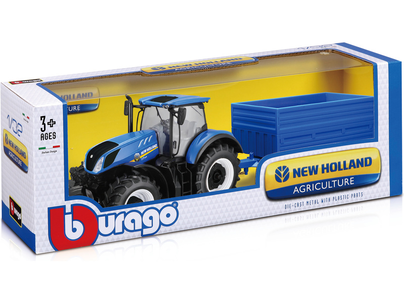 Bburago - New Holland Agriculture 1/32, Farm Tractor With Hay Trailer 18-44067 (18-44060)