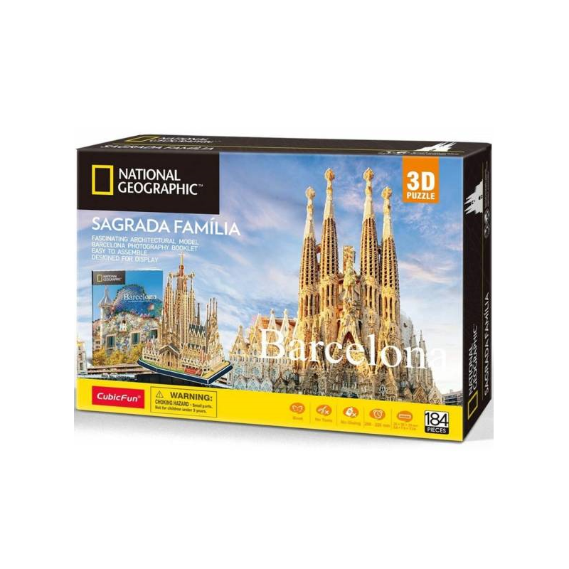 Cubic Fun - 3D Puzzle National Geographic, Sagrada Familia 184 Pcs DS0984h