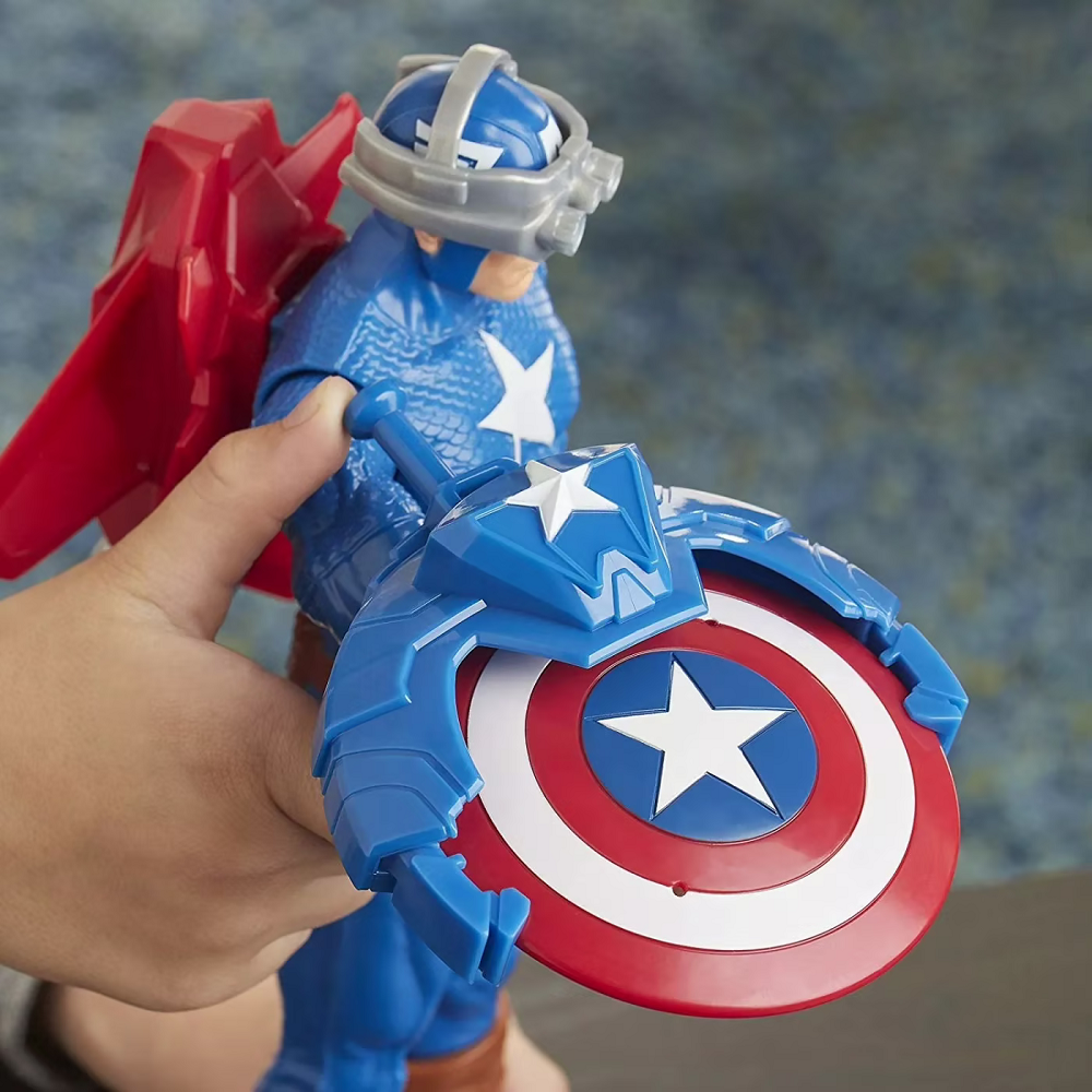 Hasbro - Marvel Avengers, Titan Hero Series, Blast Gear Captain America E7374