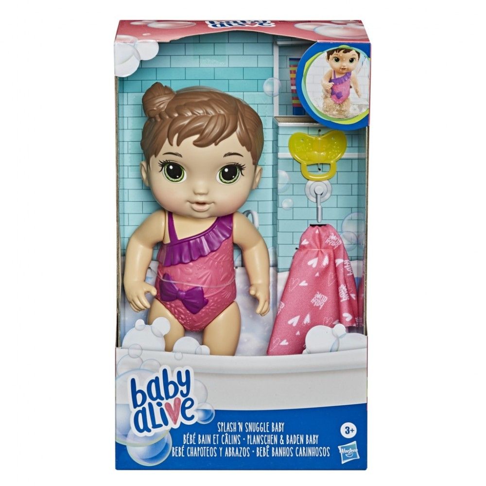 Hasbro Baby Alive - Splash 'N Snuggle Baby, Μελαχρινό E8722 (E8716)