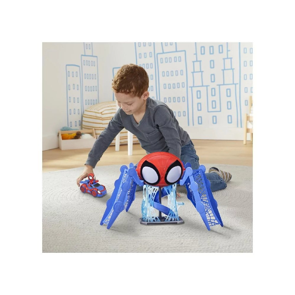 Hasbro - Marvel Spidey And His Amazing Friends, Web-Quarters Playset With Lights, Sounds, Vehicle F1461