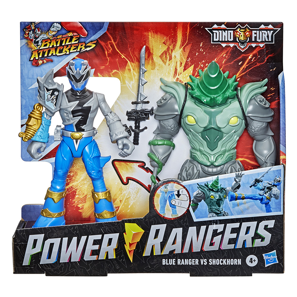 Hasbro Power Rangers - Battle Attackers, Blue Ranger Vs Shockhorn F1603 (F1261)