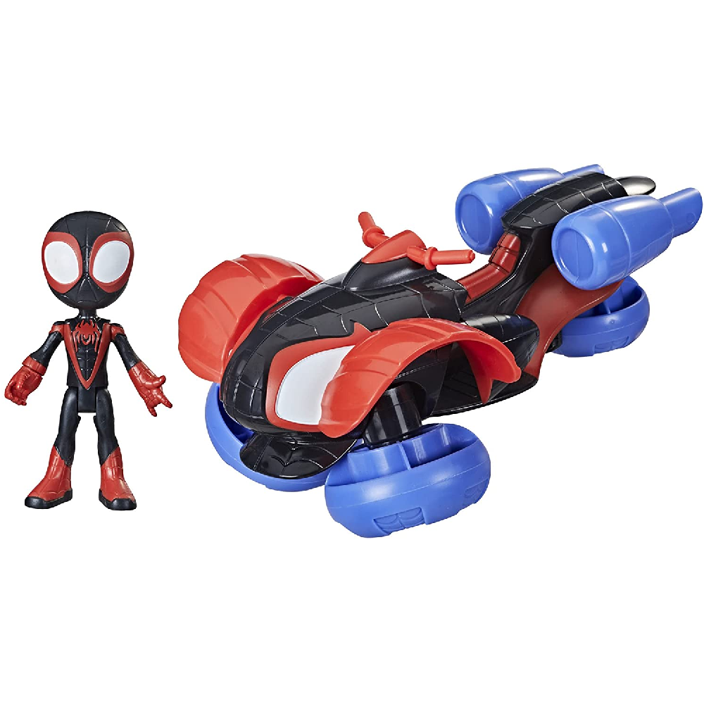 Hasbro - Spidey And His Amazing Friends, Miles Morales Spider-Man Change N Go Techno-Racer 2-in-1 F1945 (F1463)