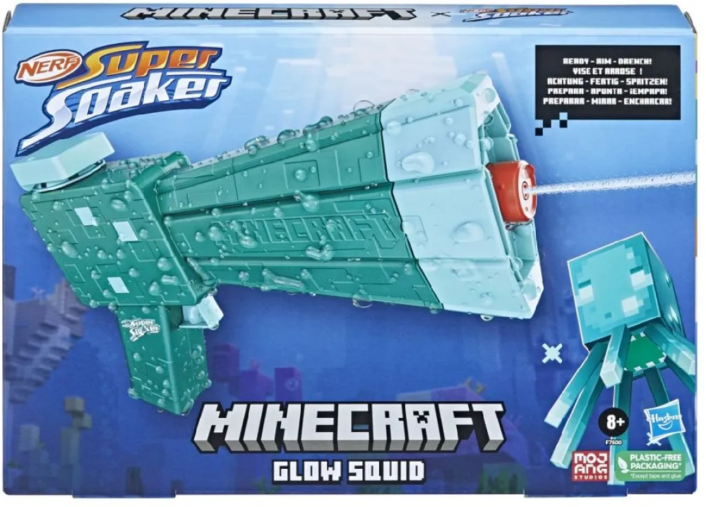 Hasbro Nerf - Super Soaker Minecraft Glow Squid F7600