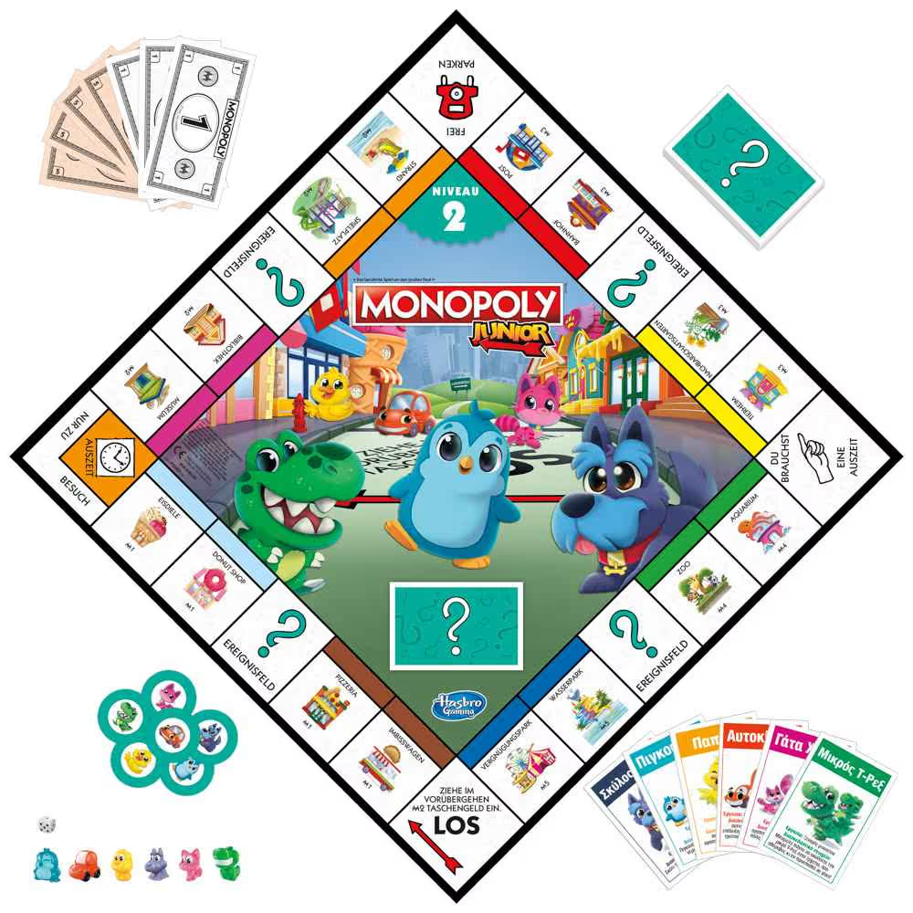 Hasbro - Επιτραπέζιο - Monopoly Junior 2 σε 1 F8562