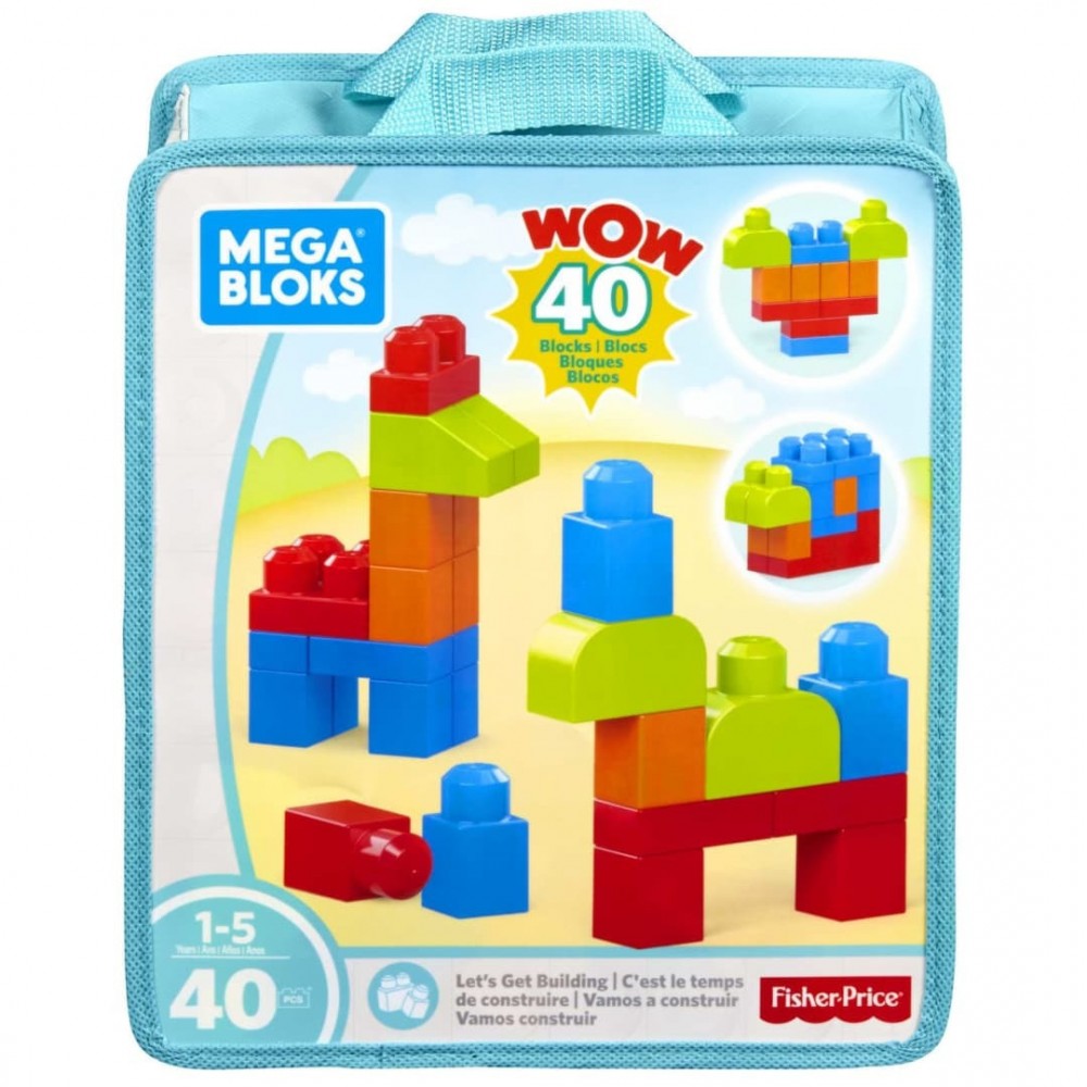 Fisher Price - Mega Blocks, Τσάντα Με Τουβλάκια 40 Tμχ FKL01