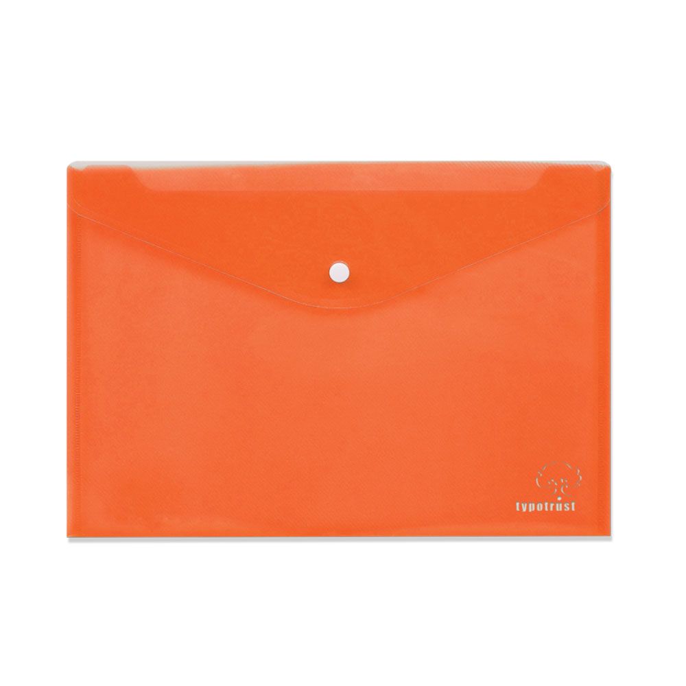 Typotrust - Φάκελος Κουμπί A4, Διαφανές Πορτοκαλί FP25004-06
