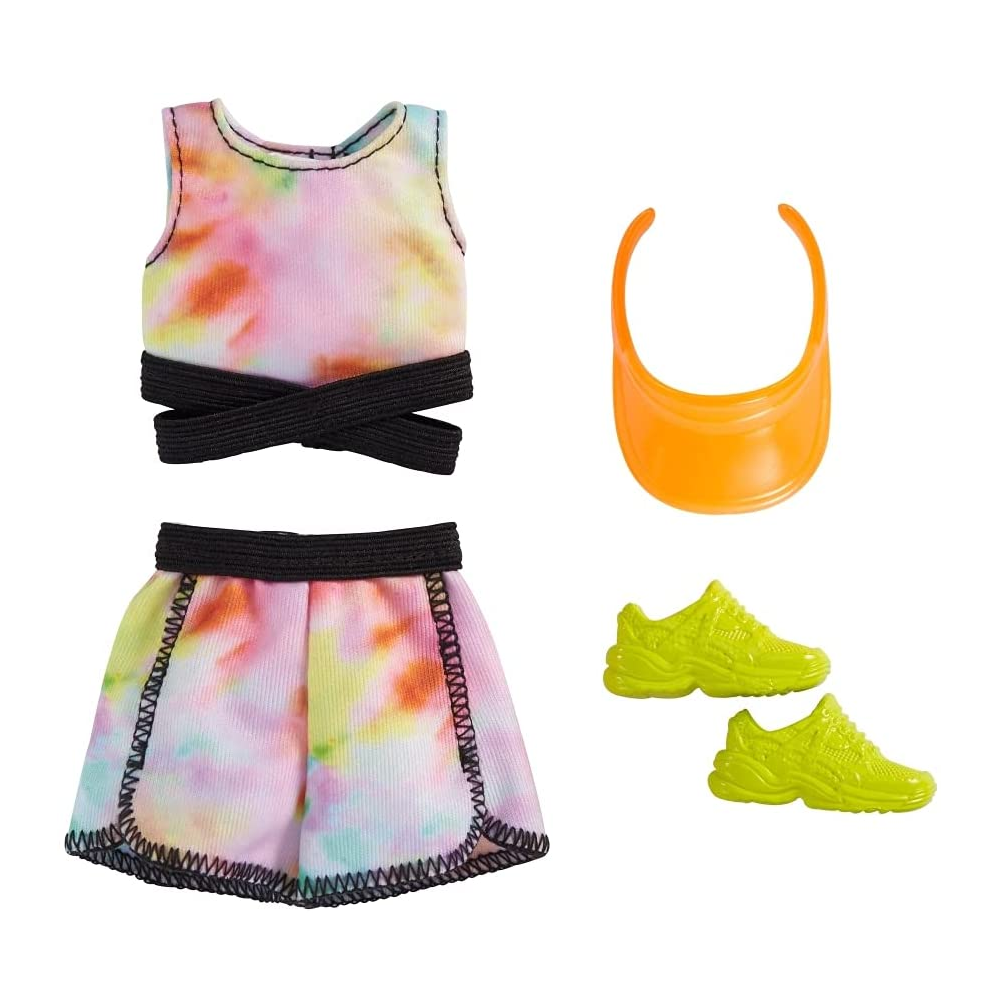 Mattel Barbie - Βραδινά Σύνολα, Tie-Dye Athletic Top And Shorts GRB99 (GWC27)