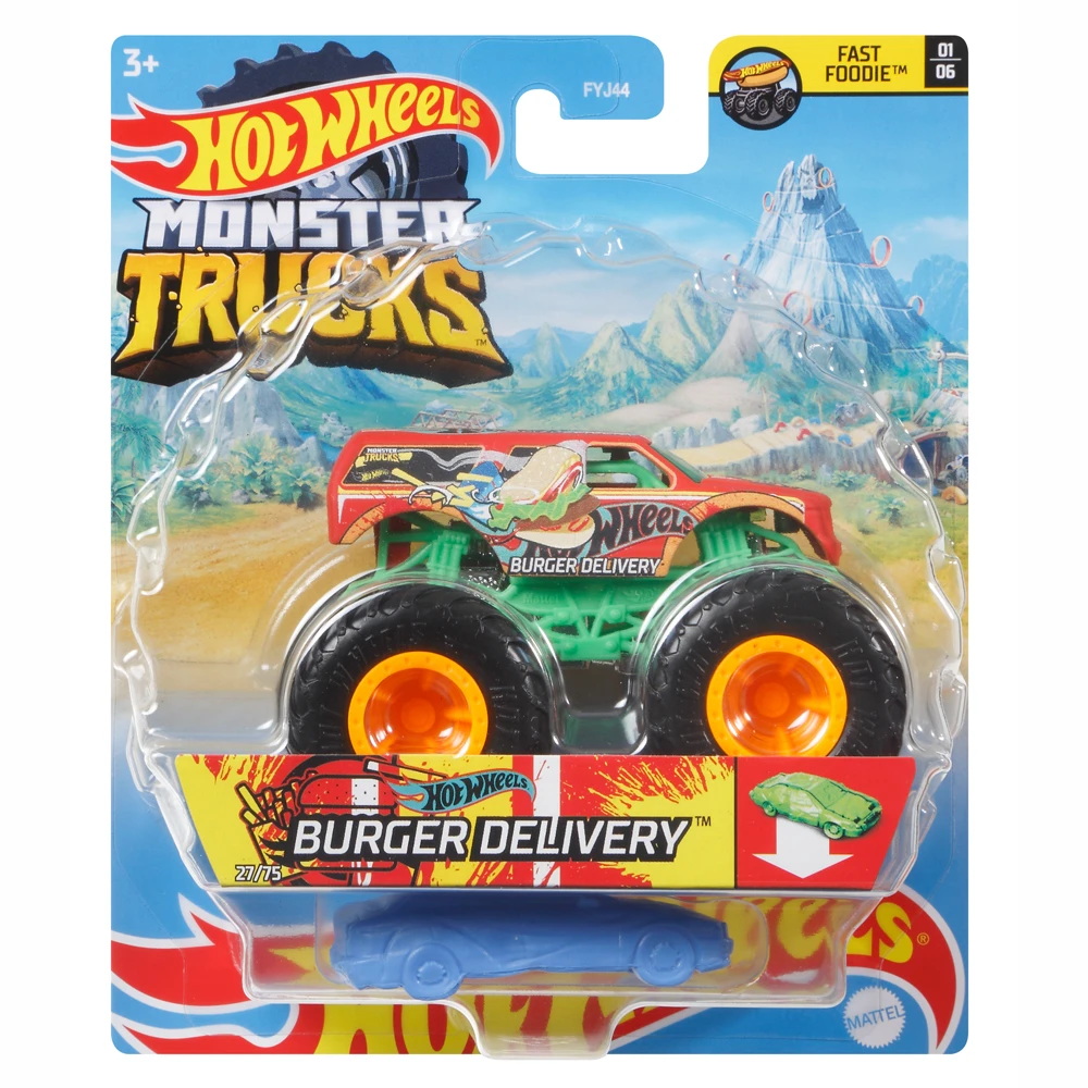 Mattel Hot Wheels - Monster Trucks, Fast Foodie Burger Delivery GTH77 (FYJ44)