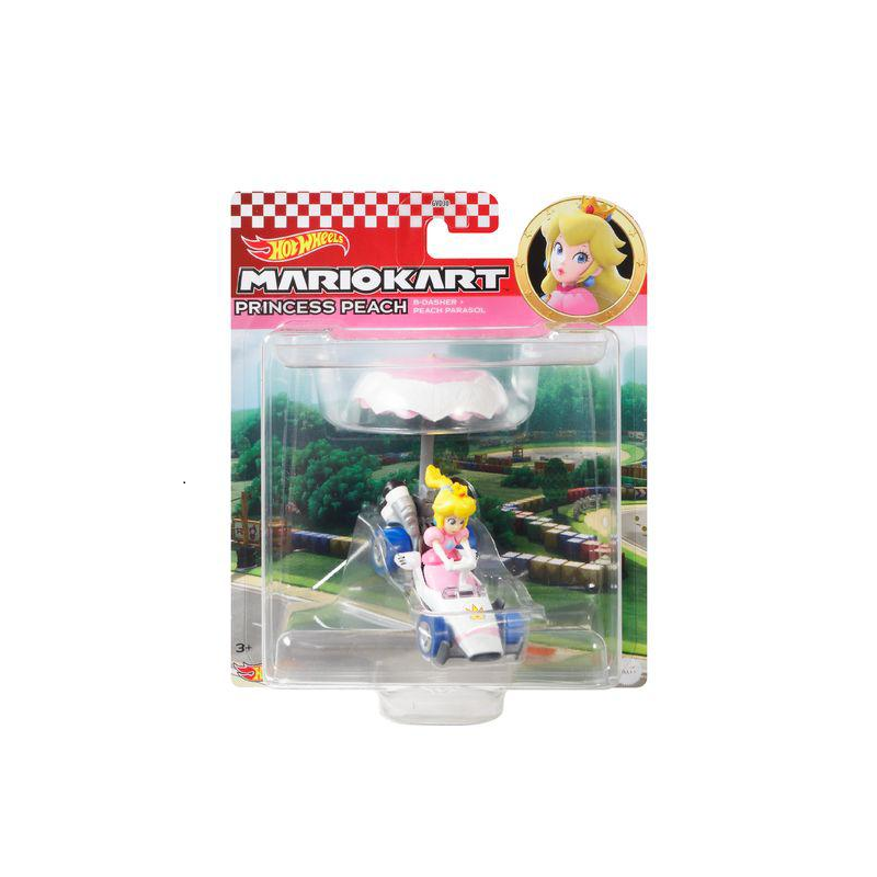 Mattel Hot Wheels – Mario Kart Αυτοκινητάκι, Princess Peach Με Ανεμόπτερο GVD36 (GVD30)