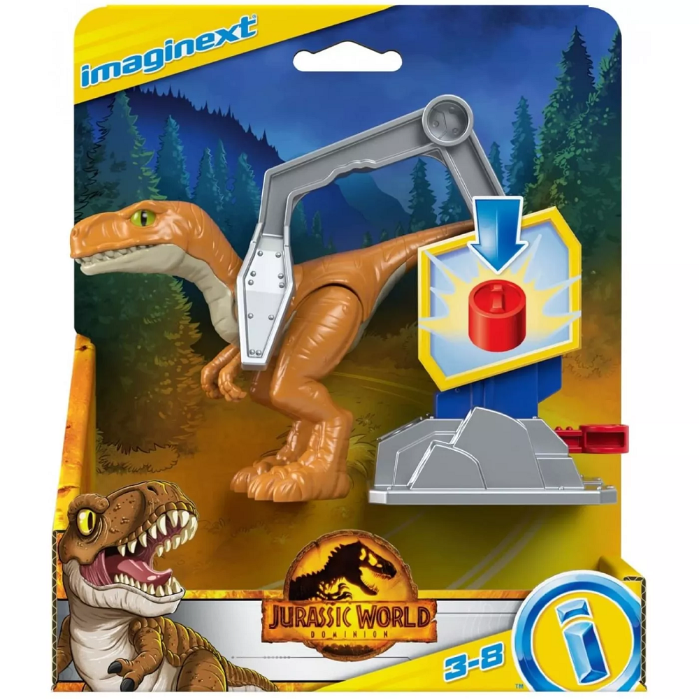 Fisher Price Jurassic World Dominion - Imaginext, Atrociraptor Tiger Δεινόσαυρος Με Φίμωτρο GVV95 (GVV67)
