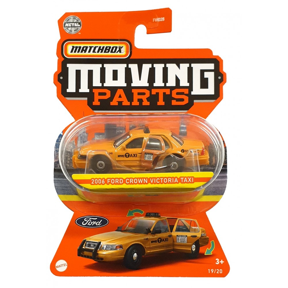 Mattel Matchbox - Moving Parts, 2006 Ford Crown Victoria Taxi GWB58 (FWD28)