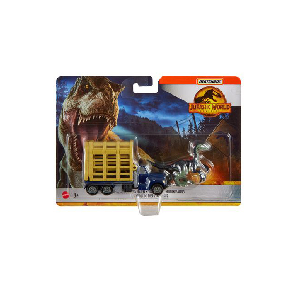 Mattel Jurassic World - Matchbox Αυτοκινητάκι & Δεινόσαυρος Σετ, Therizinosaurus Trailer HBH91 (FMY31)