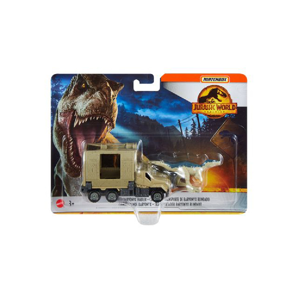 Mattel Jurassic World - Matchbox Αυτοκινητάκι & Δεινόσαυρος Σετ, Armored Baryonyx Hauler HBH90 (FMY31)