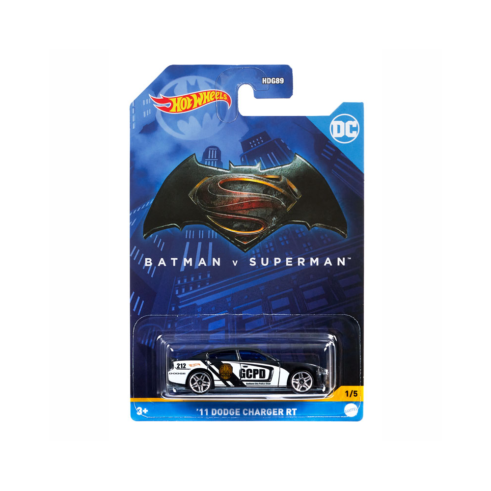 Mattel Hot Wheels – Αυτοκινητάκι, Batman vs Superman, '11 Dodge Charcerg RT HDG99 (HDG89)