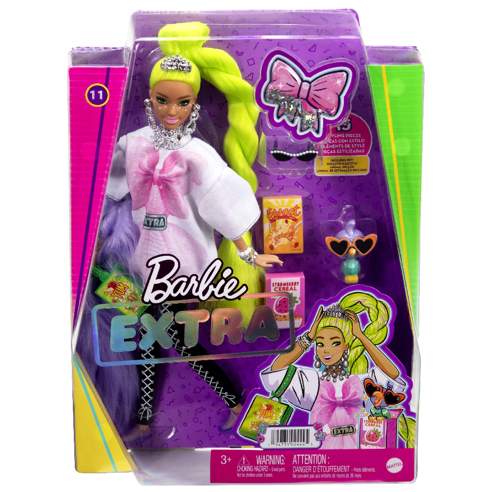 Mattel Barbie - Extra Doll, Neon Green Hair HDJ44 (GRN27)