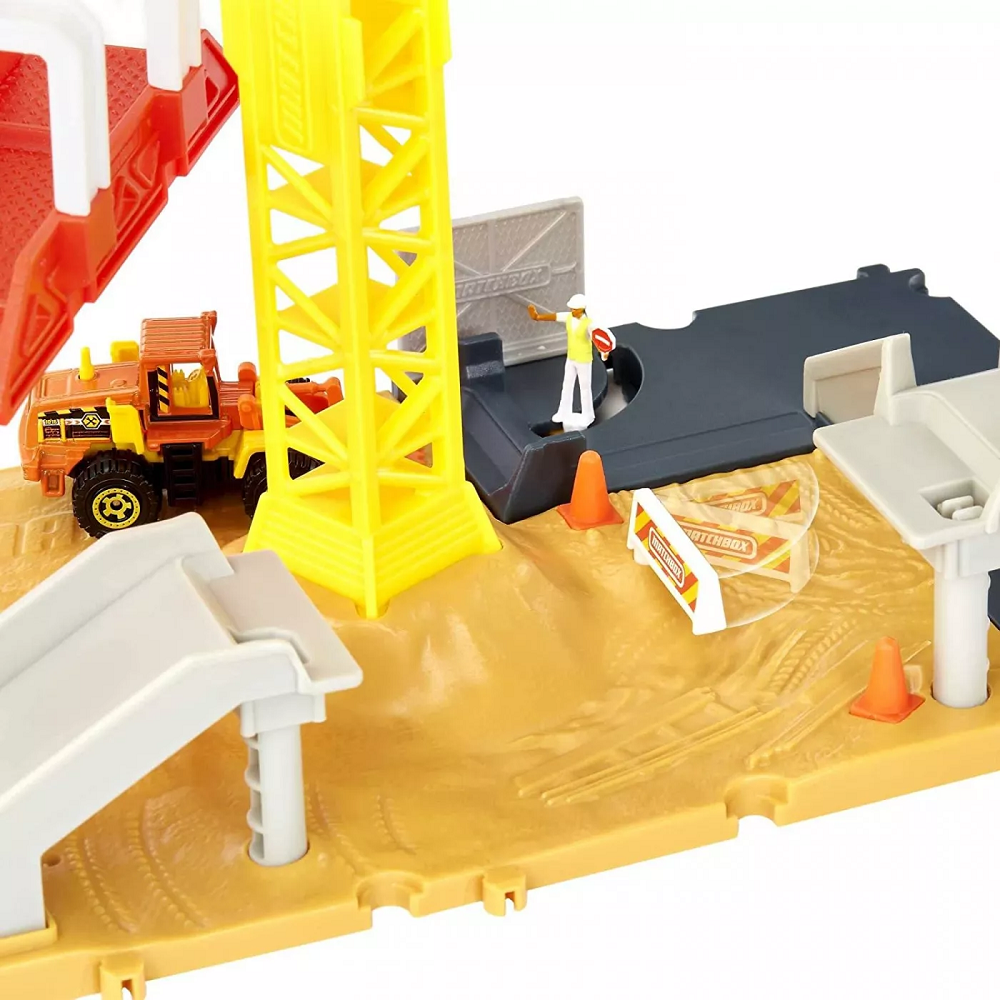 Mattel Matchbox - Action Drivers, Construction Site Μικρό Σετ Δράσης HDL33 (GVY82)