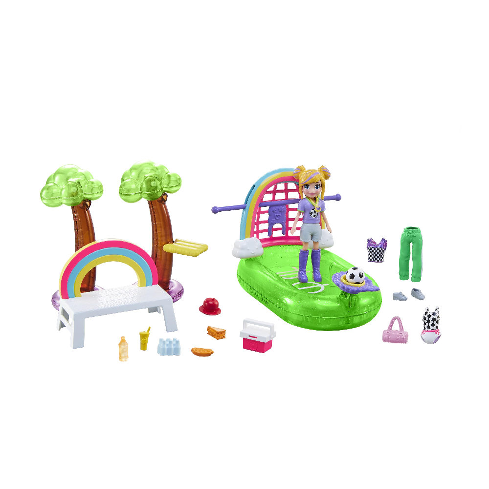 Παιχνιδολαμπάδα Mattel Polly Pocket - Κούκλα Με Ρούχα Και Αξεσουάρ Soccer Splash Pack HDW61 (HDW60)