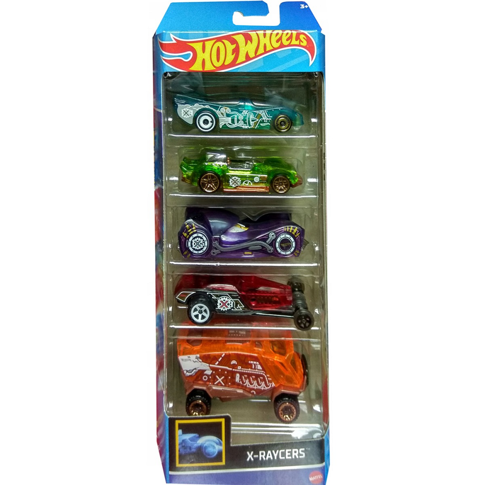 Mattel Hot Wheels – Αυτοκινητάκια 1:64 Σετ Των 5, X-Raycers HFV81 (01806)