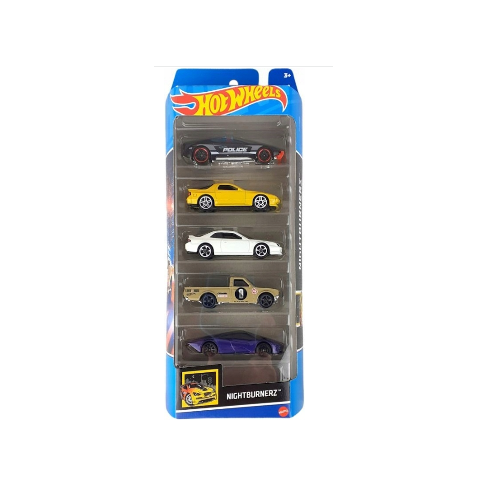 Mattel Hot Wheels – Αυτοκινητάκια 1:64 Σετ Των 5, Nightburnerz HFV93 (01806)
