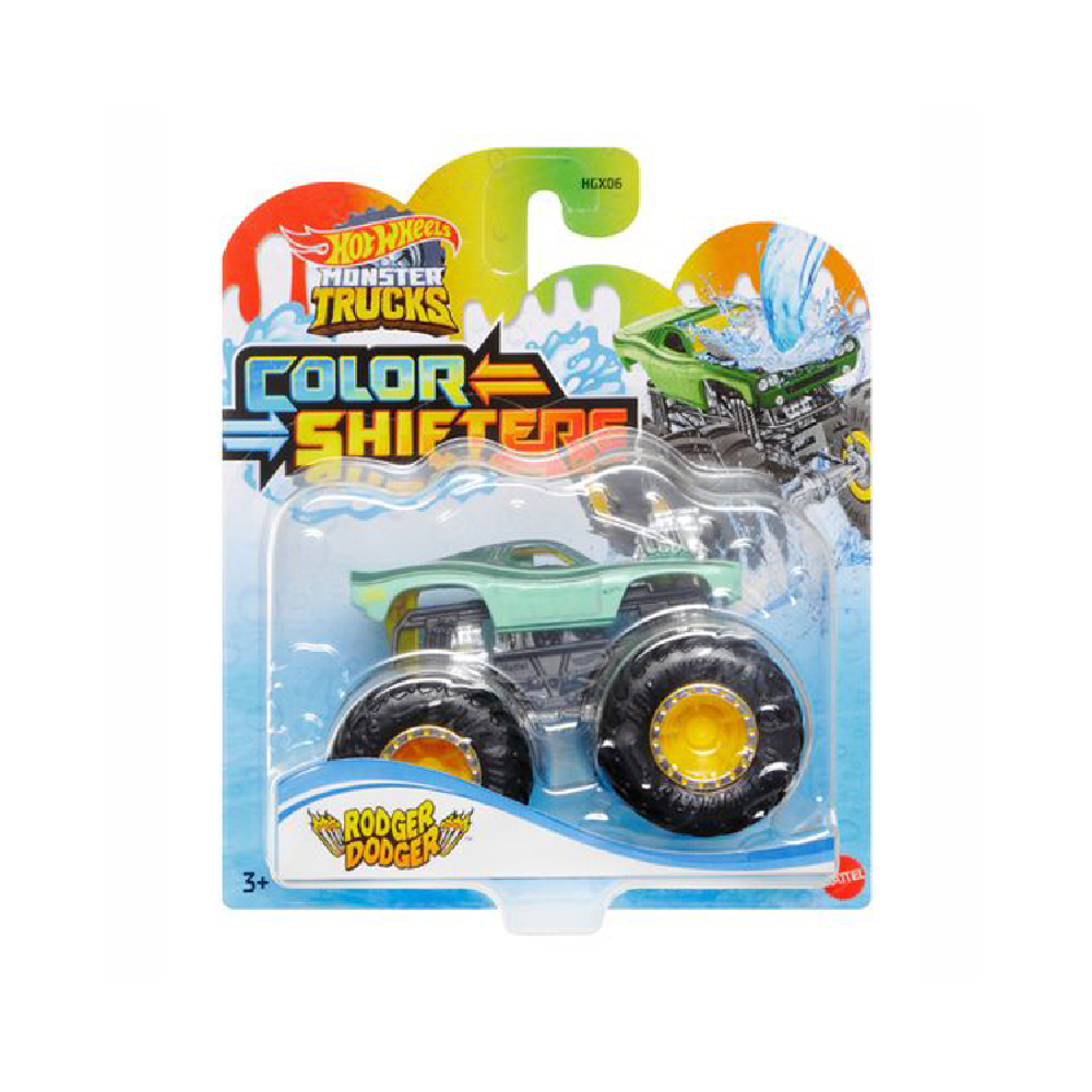 Mattel Hot Wheels - Monster Trucks, Color Shifters, Rodger Dodger HGX11 (HGX06)