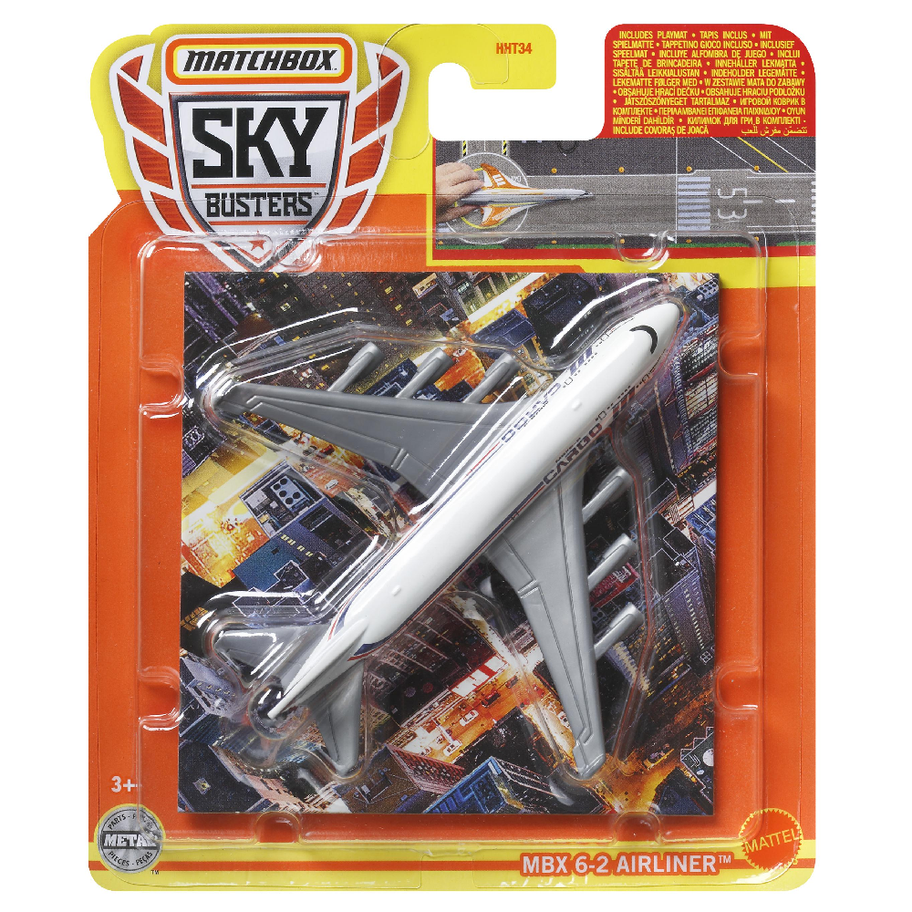 Mattel Matchbox - Αεροπλανάκι Sky Busters, MBX 6-2 Airliner HHT40 (HHT34)