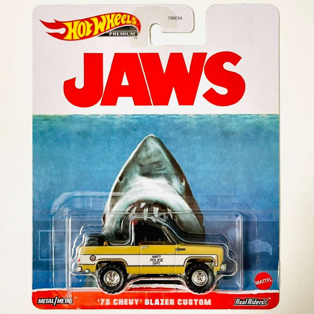 Mattel Hot Wheels – Συλλεκτικό Αυτοκινητάκι, Jaws, ΄75 Chevy Blazer Custom HKC24 (DMC55)