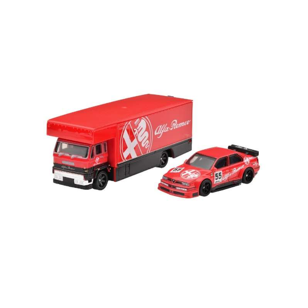 Mattel Hot Wheels - Νταλίκα Με Αυτοκινητάκι, Alfa Romeo 155 V6 Ti & Fleet Flyer HKF42 (FLF56)