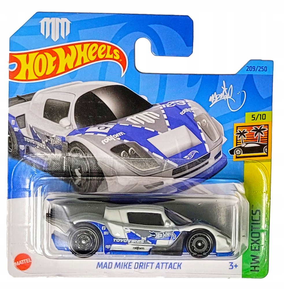 Mattel Hot Wheels - Αυτοκινητάκι HW Exotics 5/10 , Mad Mike Drift Attack HKG58 (5785)