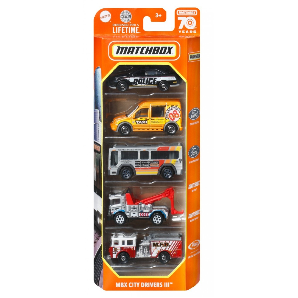 Mattel Matchbox - Αυτοκινητάκια Σετ Των 5, MBX City Drivers III HKY15 (C1817)