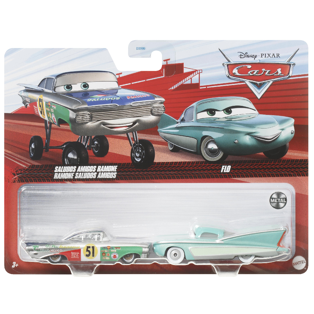 Mattel Cars - Σετ Με 2 Αυτοκινητάκια, Saludos Amigos Ramone & Flo HLH60 (DXV99)