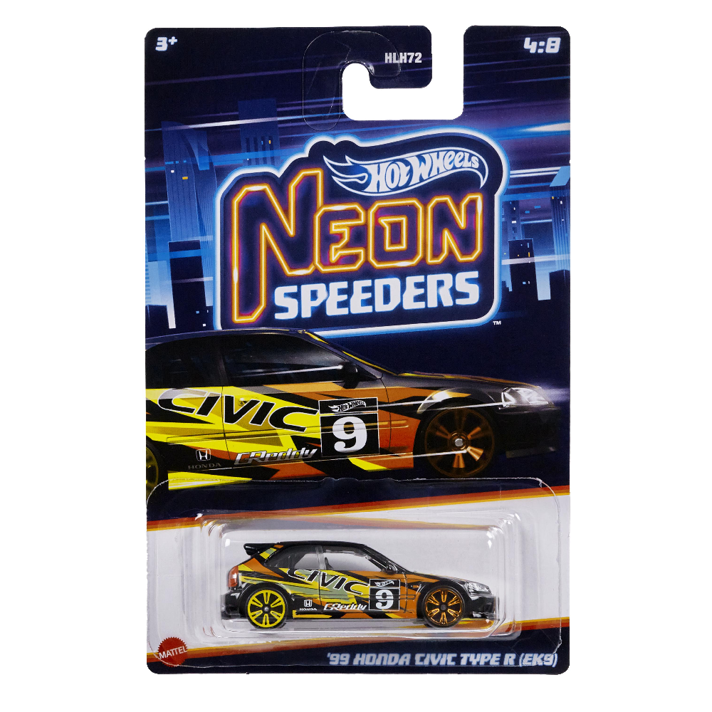 Mattel Hot Wheels - Αυτοκινητάκι Neon Speeders, ΄99 Honda Civic Type R (EK9) (4/8) HLH76 (HLH72)