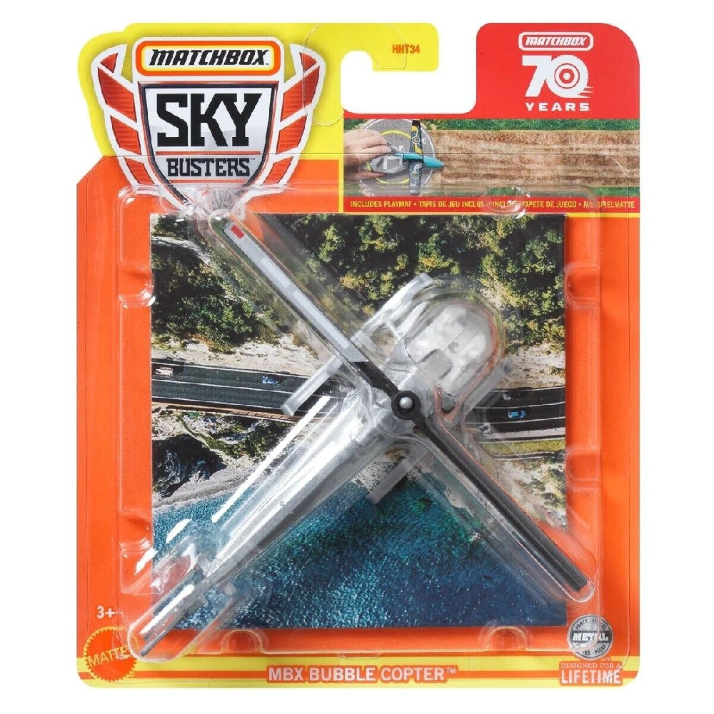 Mattel Matchbox - Αεροπλανάκι Sky Busters, MBX Bubble Copter (14/32) HLJ11 (HHT34)