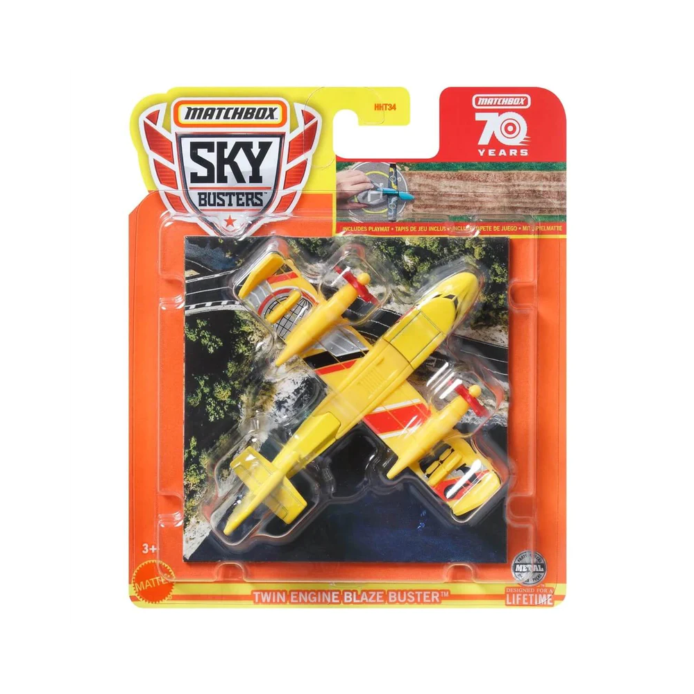Mattel Matchbox - Αεροπλανάκι Sky Busters, Twin Engine Blaze Buster (31/32) HLJ28 (HHT34)