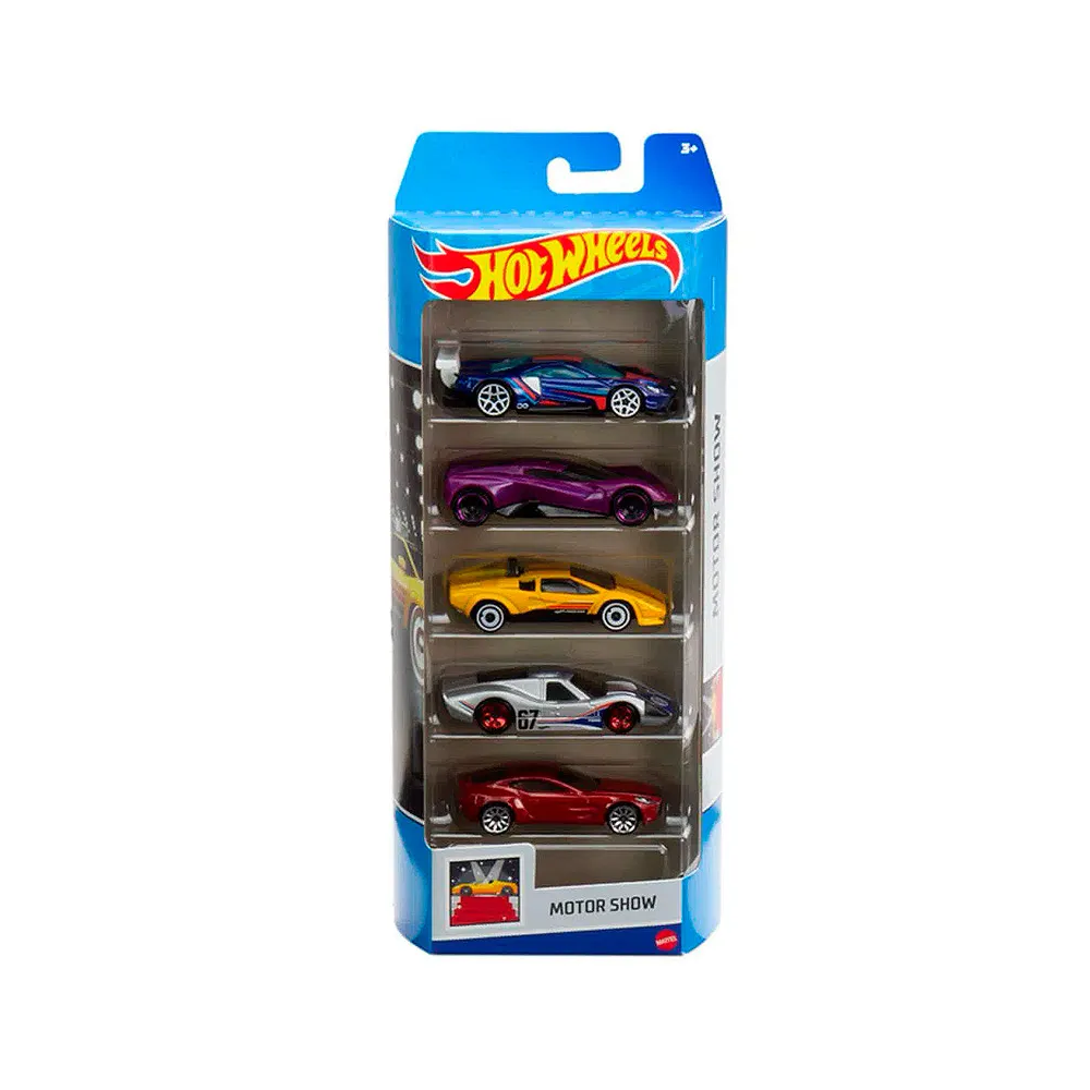 Mattel Hot Wheels – Αυτοκινητάκια 1:64 Σετ Των 5, Motor Show HLY63 (01806)