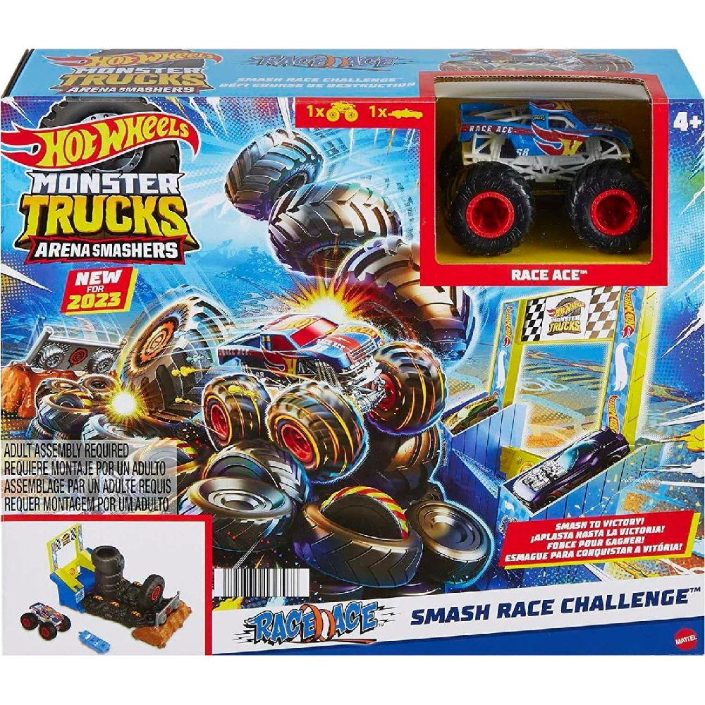 Mattel Hot Wheels - Monster Trucks Arena Smashers, Race Ace, Smash Race Challenge HNB89 (HNB87)