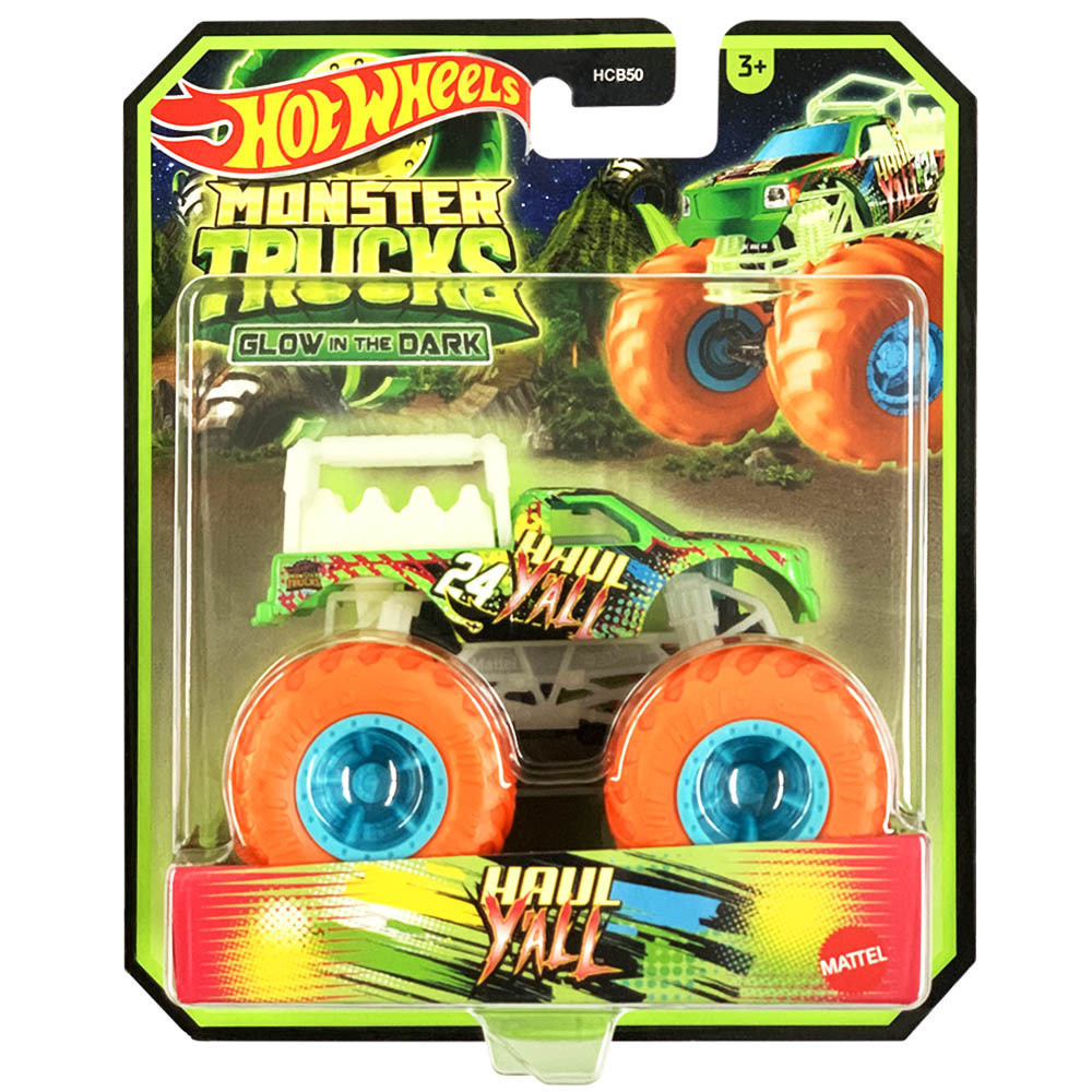 Mattel Hot Wheels - Monster Trucks, Glow In The Dark, Haul Yall HVH78 (HCB50)