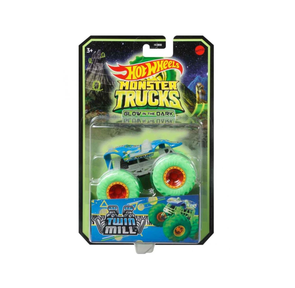 Mattel Hot Wheels - Monster Trucks, Glow In The Dark, Twin Mill HWC79 (HCB50)