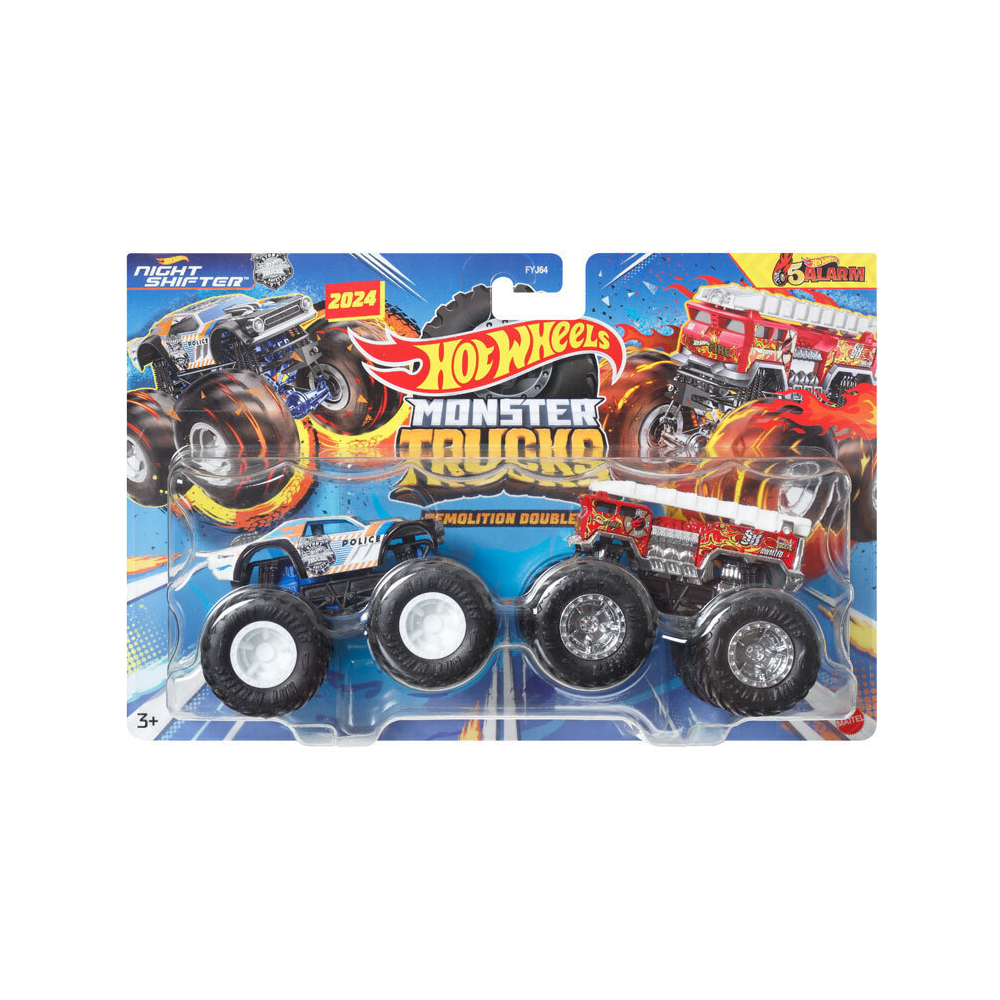 Mattel Hot Wheels - Monster Trucks, Demolition Doubles, Night Shifter Vs 5 Alarm HWN56 (FYJ64)
