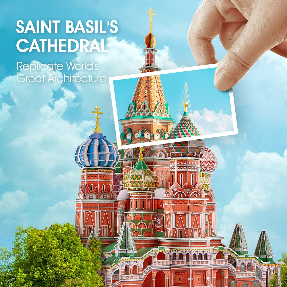 Cubic Fun - 3D Led Puzzle, Archicture Model-Led Lighting, St. Basils Cathedral 115 Pcs L519h