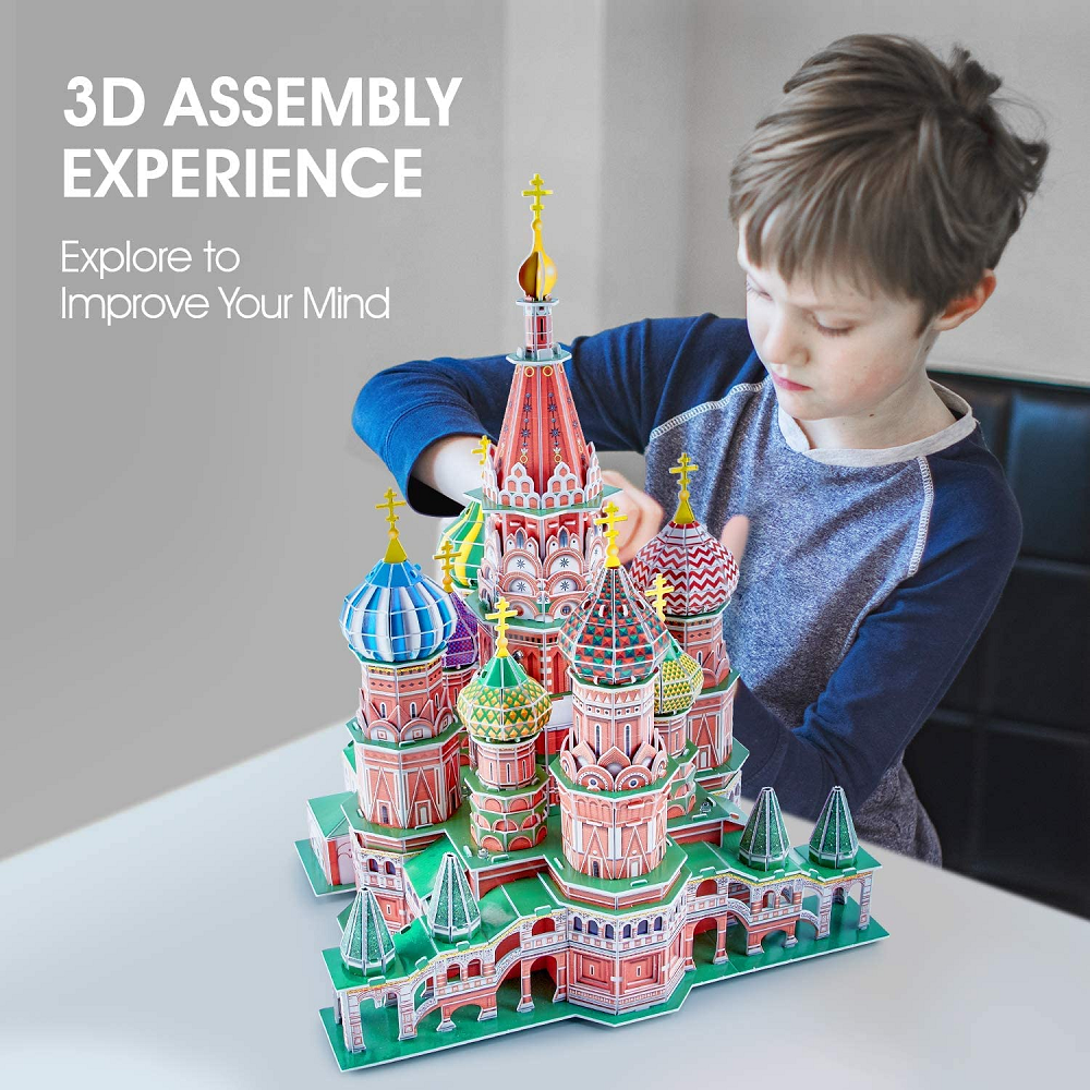 Cubic Fun - 3D Led Puzzle, Archicture Model-Led Lighting, St. Basils Cathedral 115 Pcs L519h