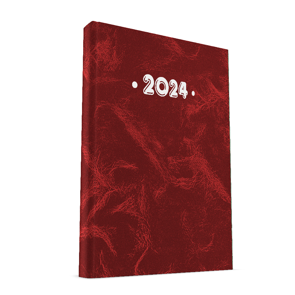 Υδρόγειος – Ημερήσιο Ημερολόγιο PVC 2024, Marble Bordeaux 10×14 0336