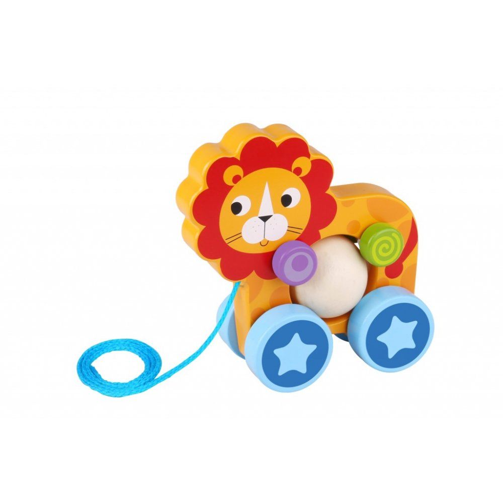Tooky Toy - Ξύλινο Συρόμενο Λιοντάρι TKE005