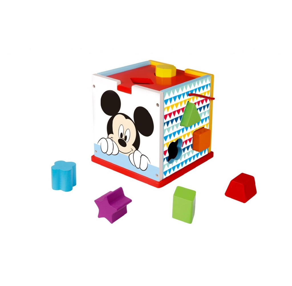 Tooky Toy - Ξύλινος Κύβος Mickey Με Σφηνώματα TY006
