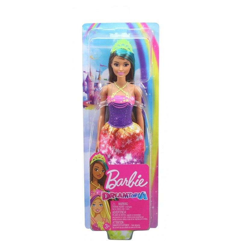 Mattel Barbie Dreamtopia - Πριγκίπισσα Κούκλα Μελαχρινή Με Καστανά Μαλλιά Και Πράσινες Ανταύγειες GJK14 (GJK12)