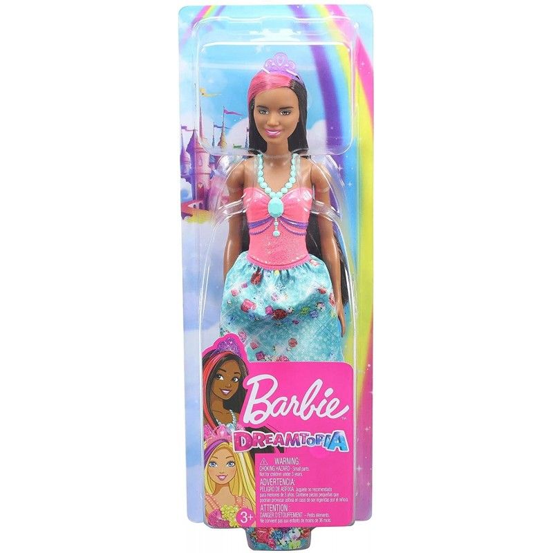 Mattel Barbie Dreamtopia - Πριγκίπισσα Κούκλα Μελαχρινή Με Καστανά Μαλλιά Και Ροζ Ανταύγειες GJK15 (GJK12)