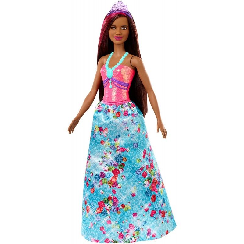 Mattel Barbie Dreamtopia - Πριγκίπισσα Κούκλα Μελαχρινή Με Καστανά Μαλλιά Και Ροζ Ανταύγειες GJK15 (GJK12)